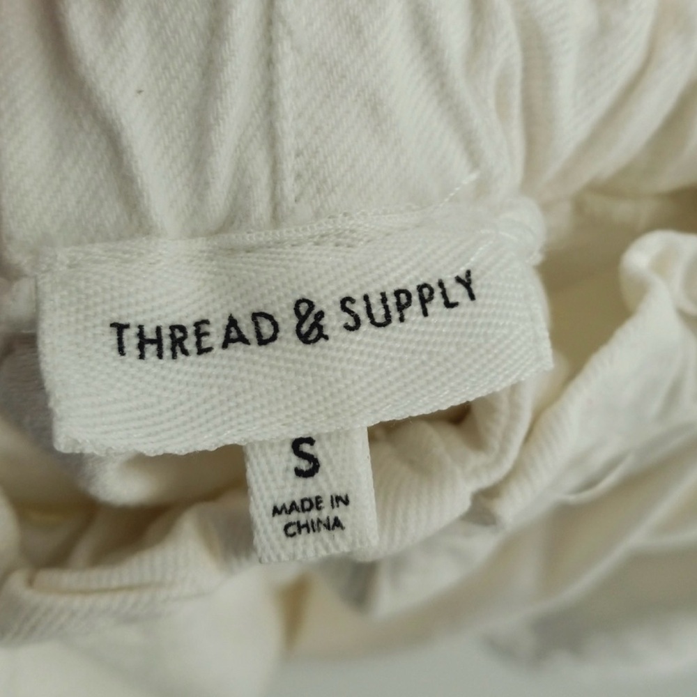 THREAD & SUPPLY Hang Loose Soft White Paperbag Style Elasticized Waist Shorts S - Picture 5 of 7
